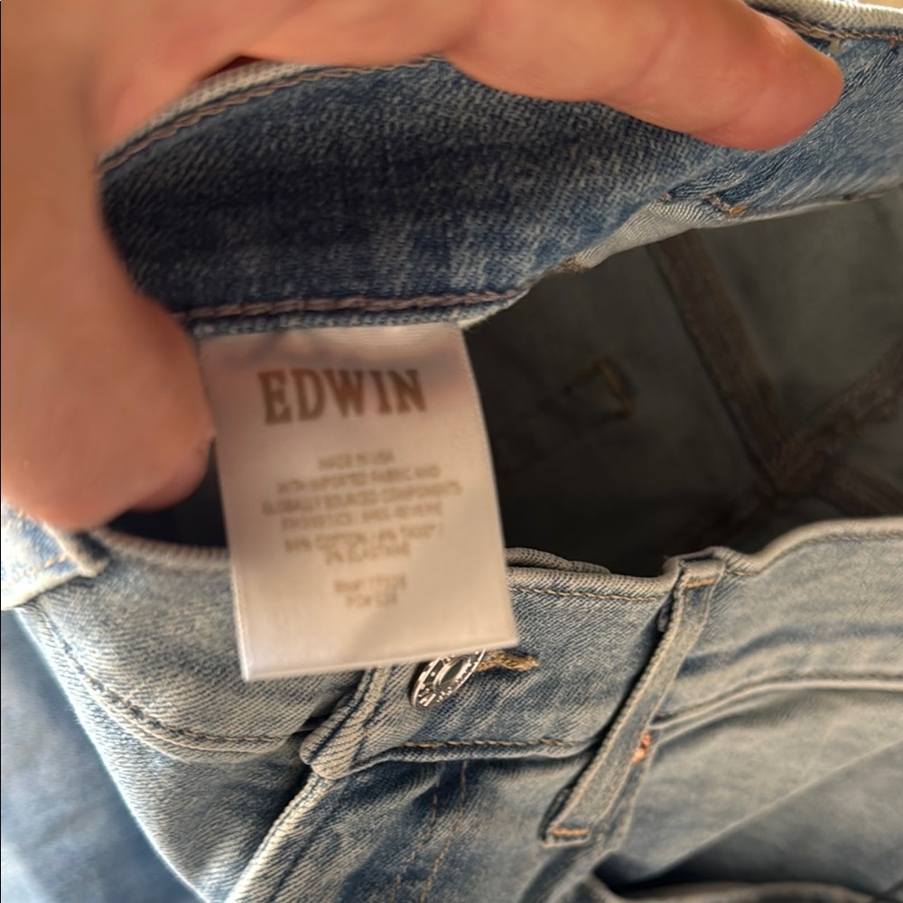 Anthropologie EDWIN Bree ankle jeans in Reverie light wash mid rise cropped - Picture 5 of 9